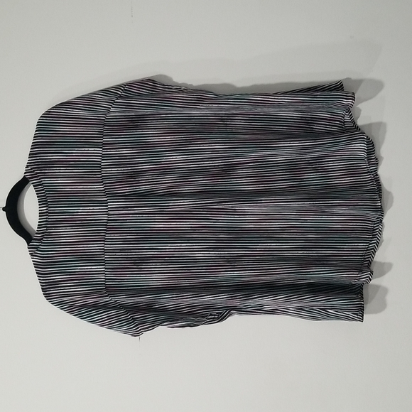 Torrid Black Ink Striped Georgette Dolman Short Seeve Blouse, 2X - Picture 5 of 5